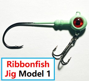 (A1) HookSharp ribbon fish jig model ONE, 10pc/bag, each 6.5g (1/4oz) to 8.5g (1/4oz)