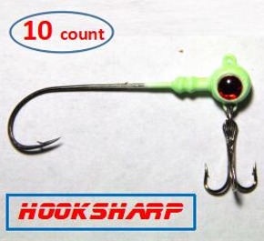(A1) HookSharp ribbon fish jig model ONE, 10pc/bag, each 6.5g (1/4oz) to 8.5g (1/4oz)