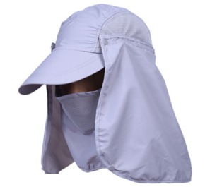 (S1) Fishing hat, 360 ° UV Sunscreen Sun Hat Removable Neck and Mask Cap, Solar Protection UPF 50+