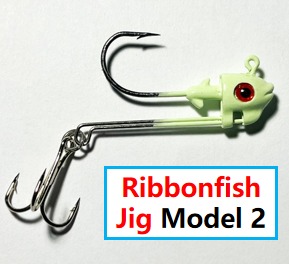 (A3) HookSharp ribbon fish jig model TWO, 10pc/bag, each 5.8g (1/5oz)
