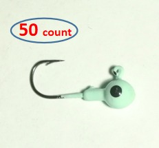 (B1) Jig head for fishing trout, 50pc/bag, each 2g (1/16oz) or 3.5g (1/8oz)