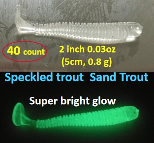 (B3) Soft lure for fishing trout, 40pc/bag, each 0.8g (1/35oz) ,5 cm, different colors