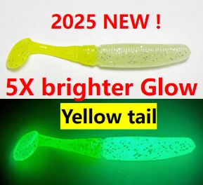 (A6) Yellow tail Soft lure for ribbon fish jig, 20pc/bag, 7cm(2.75in)  3g(0.11oz)